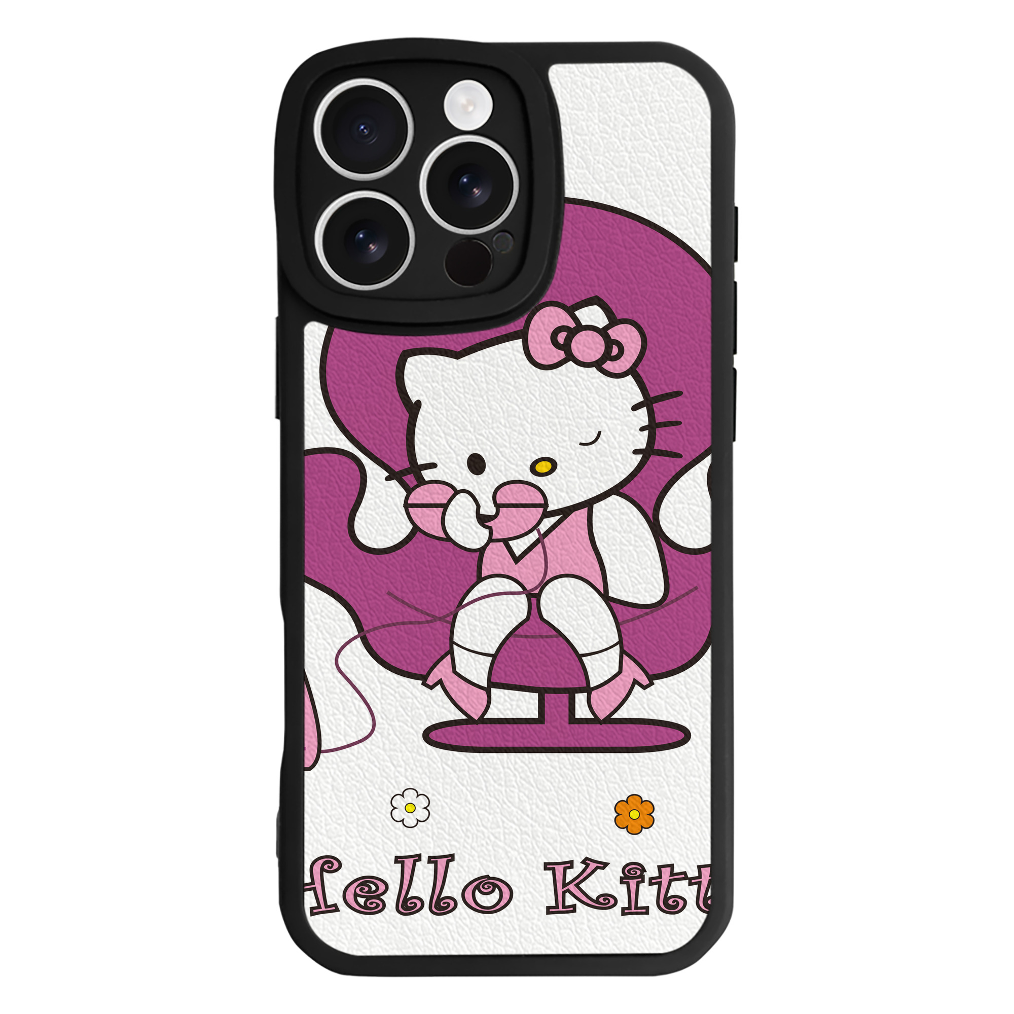 （画像用） Hello Kitty ハローキティ 【iPhone 16シリーズ対応】シリコンスマホケース（レザー調） 材質：シリコン